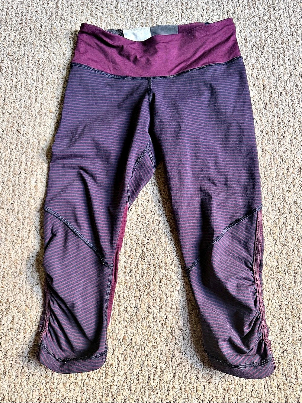 lululemon Speed Up Crop 21" (Shadowed Smoked Mulberry) Striped Leggings in